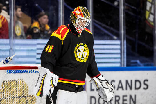 Brynäs målvakt Damian Clara deppar