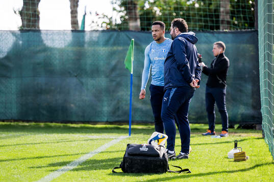 Martin Olsson and Doctor Igor Zindovic of Malmö FF