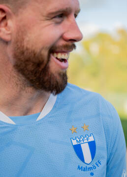 Pontus Jansson of Malmö FF is being interviewed