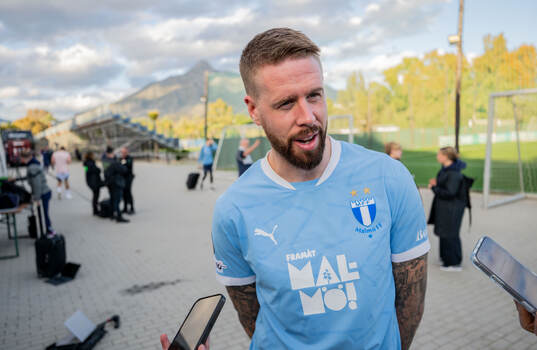Pontus Jansson of Malmö FF is being interviewed
