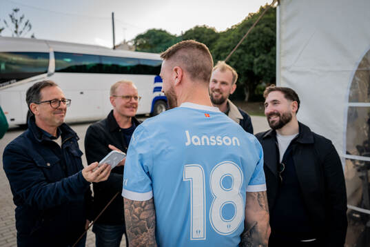 Pontus Jansson of Malmö FF is being interviewed