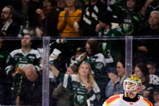 Brynäs målvakt Damian Clara deppar