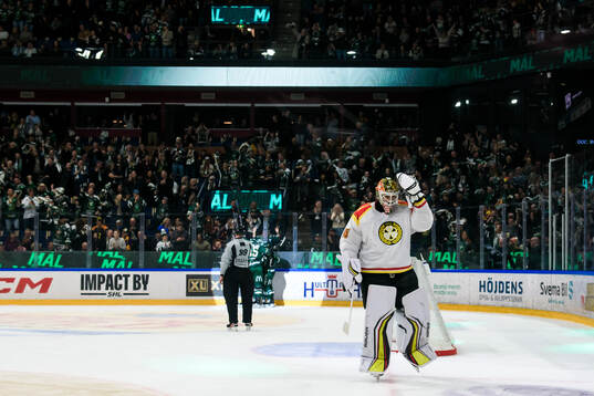 Brynäs målvakt Damian Clara deppar
