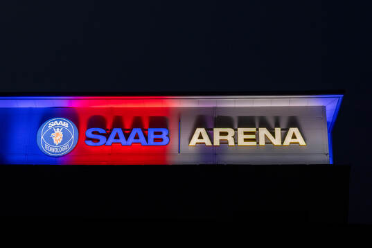 Exteriör vy av Saab Arena
