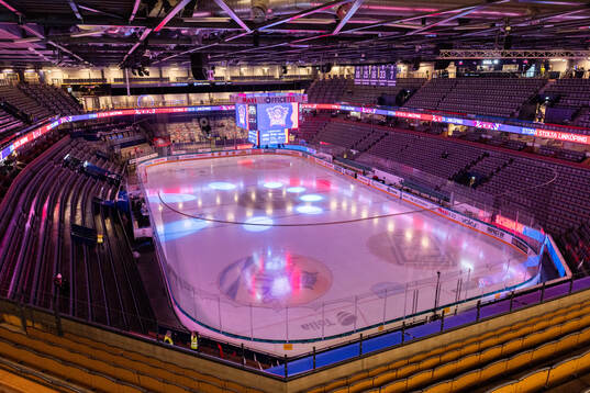 Interiör vy av Saab Arena