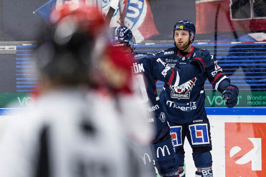 Linköpings Robin Kovacs jublar
