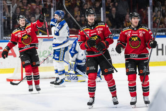 Leksands Stefan Milosevic deppar och Luleås Markus Nurmi
