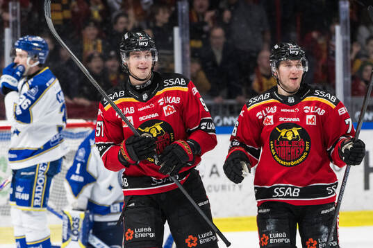 Leksands Stefan Milosevic deppar och Luleås Markus Nurmi