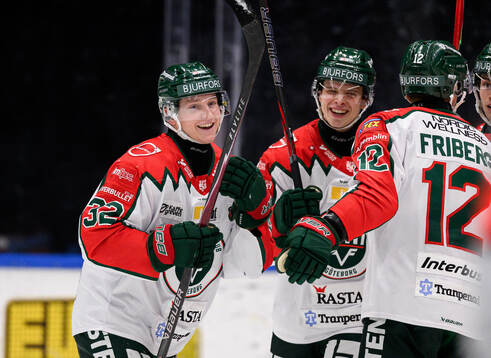 Frölundas Noah Hasa jublar