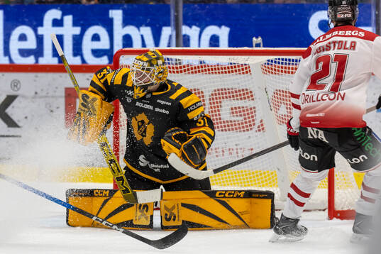 Örebros Patrik Puistola och Skellefteås målvakt Jani