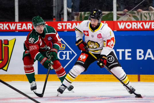 Dominik Egli of Frölunda and Bobby Trivigno of Brynäs