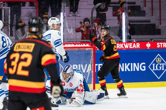 Isac Hedqvist of Luleå celebrates