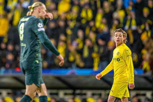 Patrick Berg of Bodø/Glimt and Erling Braut Haaland of
