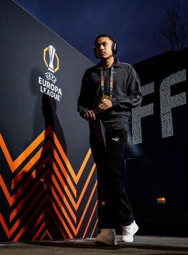 Theodor Lundbergh of Malmö FF arrives at the stadium