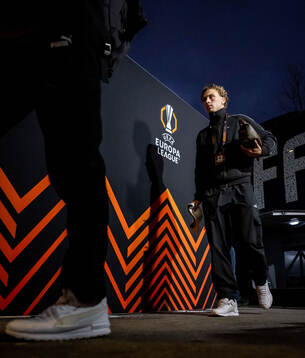 Hugo Bolin of Malmö FF arrives at the stadium