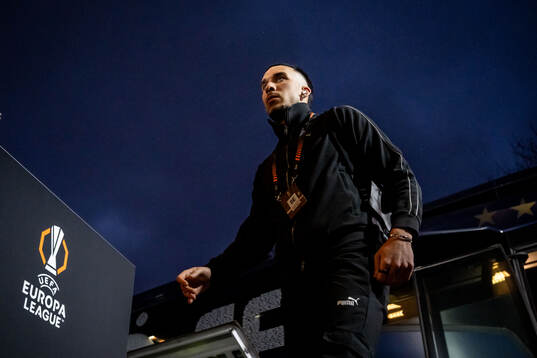 Andrej Djuric of Malmö FF arrives at the stadium