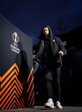 Pontus Jansson of Malmö FF arrives at the stadium