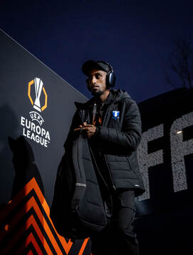 Taha Ali of Malmö FF arrives at the stadium
