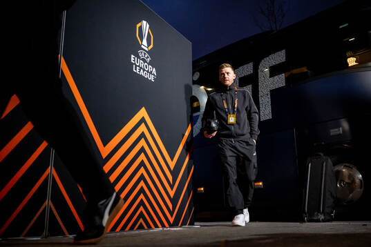 Anders Christiansen of Malmö FF arrives at the stadium