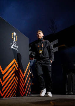 Anders Christiansen of Malmö FF arrives at the stadium