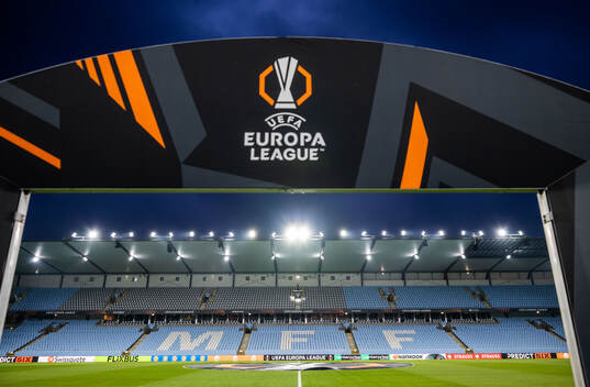General view of UEFA Europa League sign and Eleda Stadion