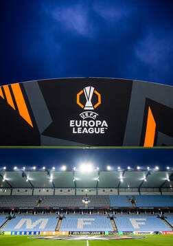 General view of UEFA Europa League sign and Eleda Stadion