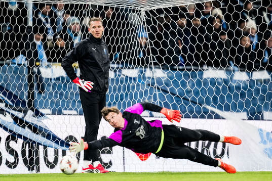 Goalkeeper Robin Olsen and Goalkeeper Melker Ellborg of
