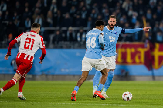 Theodor Lundbergh and Pontus Jansson of Malmö FF