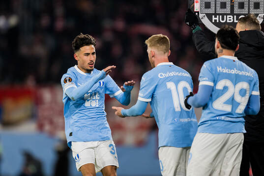 Adrian Skogmar and Anders Christiansen of Malmö FF