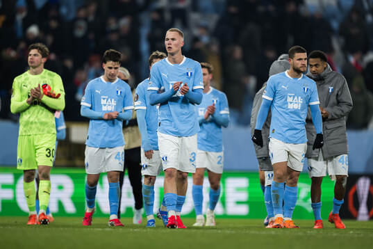 Daniel Gudjohnsen of Malmö FF looks dejected