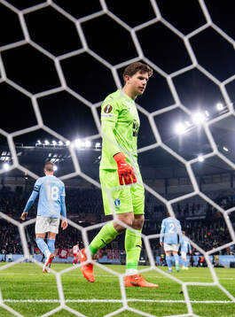 Goalkeeper Melker Ellborg of Malmö FF looks dejected