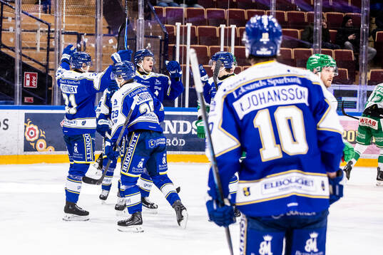 Leksands spelarna jublar