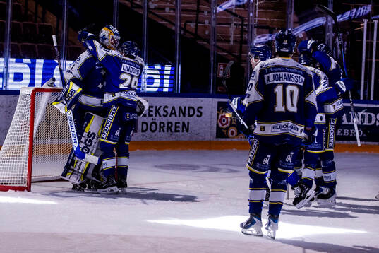 Leksands målvakt Marcus Gidlöf och Michael Lindqvist