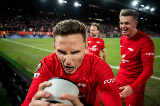Joachim Soltvedt of Brann celebrates