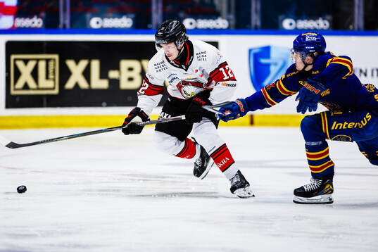 Malmö Redhawks Linus Öberg och Djurgårdens Anton Frondell