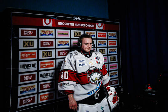 Malmö Redhawks målvakt Oskar Blomgren