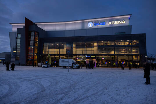 Exteriör vy av Saab Arena