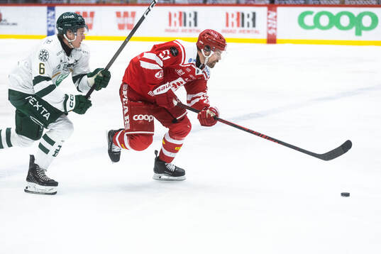 Färjestads Albert Wikman och Timrås Anton Lander