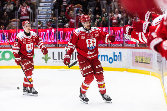 Timrås Anton Lundmark jublar