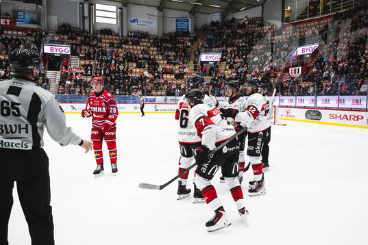 Malmö Redhawks Topi Niemelä jublar