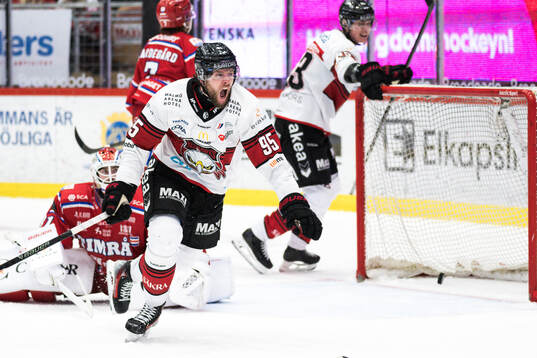 Malmö Redhawks Carl Persson jublar