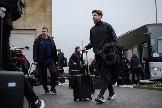Goalkeeper Melker Ellborg of Malmö FF arrives at the hotel