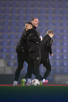 Martin Olsson and goalkeeper Robin Olsen