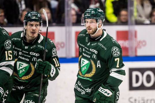Färjestads Joakim Nygård och Axel Bergkvist
