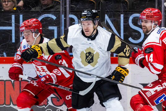 Skellefteås Mikkel Aagaard mot Timrås Alfons Freij och
