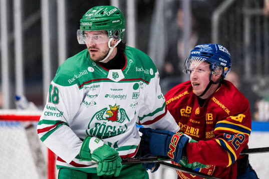 Rögles Dennis Everberg och Djurgårdens Colby Sissons