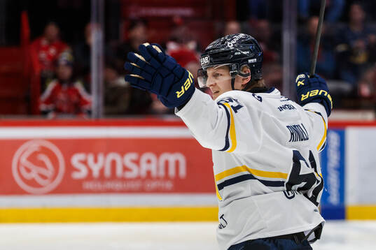 HV71s Axel Rindell jublar