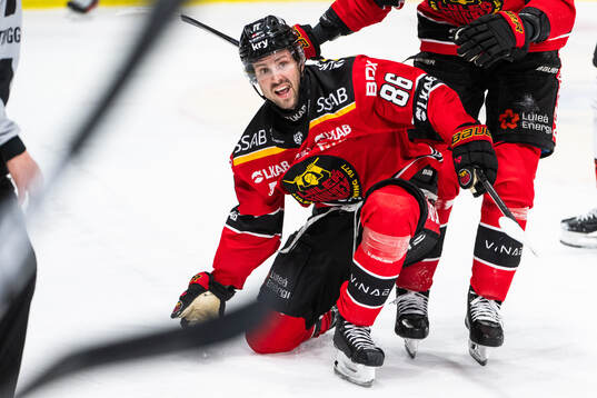 Luleås Mathias Bromé jublar