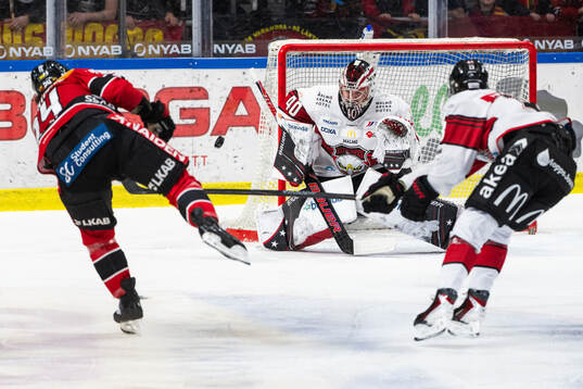 Luleås Brendan Shinnimin och Malmö Redhawks målvakt