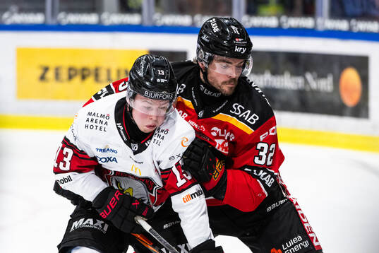 Malmö Redhawks Petter Vesterheim och Luleås Oscar Engsund